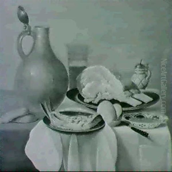 Nature Morte A La Piece De Viande Et A La Darne De Saumon - view 1