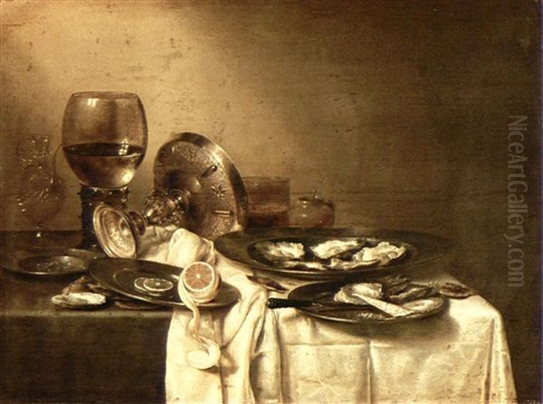 Still Life With A Plate Of Oysters, An Overturned Silver Tazza - view 1
