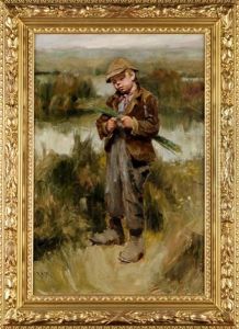 A Boy Plaiting Reeds