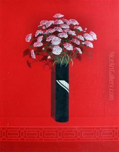 Vases Of Flowers On A Red Ground (2 Works) Vases Of Flowers On A Red Ground (2 Works)