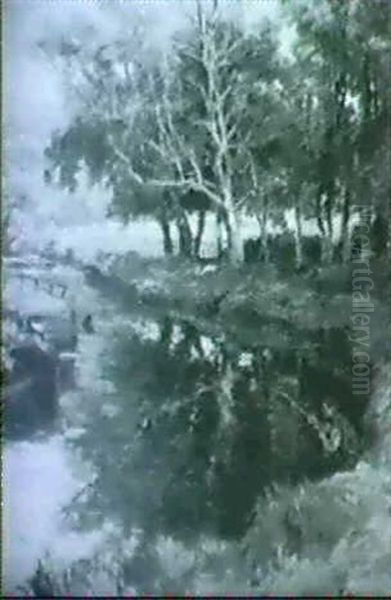 Boy Fishing In A River - view 1