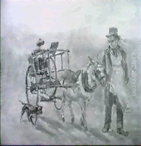 A Knife Grinder And His Donkey - view 1