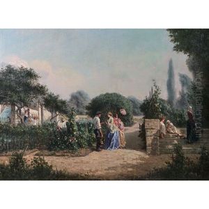 La Roseraie by Pierre-Edmond-Alexandre Hedouin