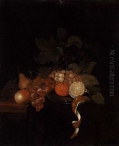 Opstilling Med Frugter Pa Et Fad by David Davidsz. de Heem the Younger