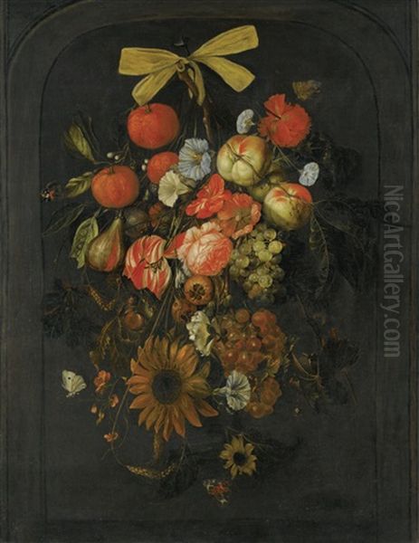 Festoon Of Flowers And Fruit - view 1