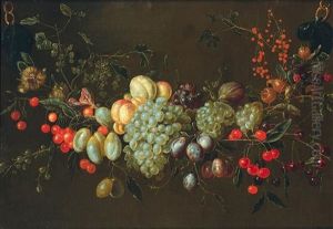 Guirlande De Fleurs Et De Fruits by Cornelis De Heem