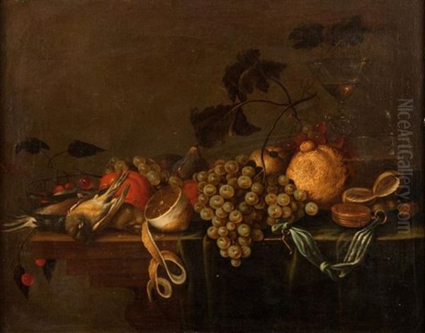 Nature Morte Aux Raisins, Citrons Et Oiseaux - view 1