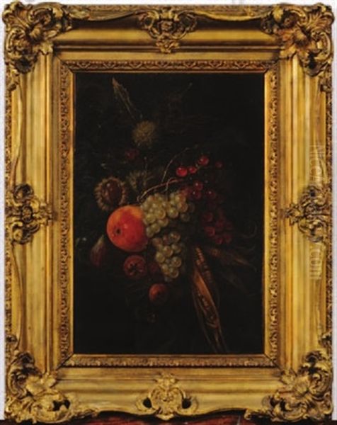 Sill Life Of Grapes, Cherry, Apple, Pomegranate, Fig, Corn And Castanea Dentata - view 1