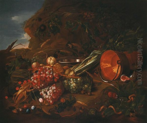 Fruchtstillleben Mit Einem Messingkubel - view 1