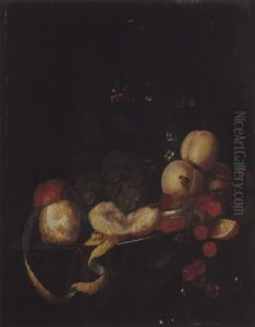 Nature Morte Aux Grappes De Raisin, Cerises Et Citron