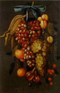 A Swag Of Fruit by Cornelis De Heem