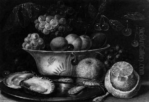 Stilleben Mit Fruchten, Krabben Und Austern by Cornelis De Heem