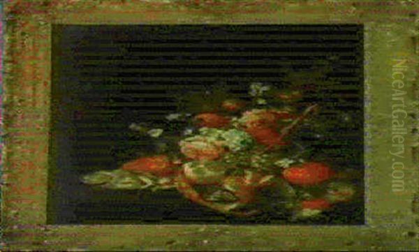 Stilleben Mit Fruchten, Blumen, Muscheln Und Insekten Vor   Einem Steinpodest - view 1