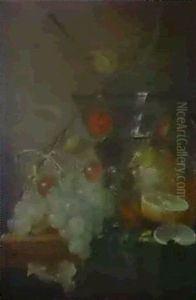 Nature Morte De Fruits Et Verre De Vin by Cornelis De Heem