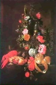 Composition Aux Fleurs, Fruits, Et Crustaces by Cornelis De Heem