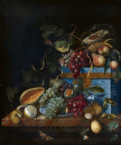 Still Life With Fruit, A Lapis Lazuli Box, And A Wanli Dish - view 1