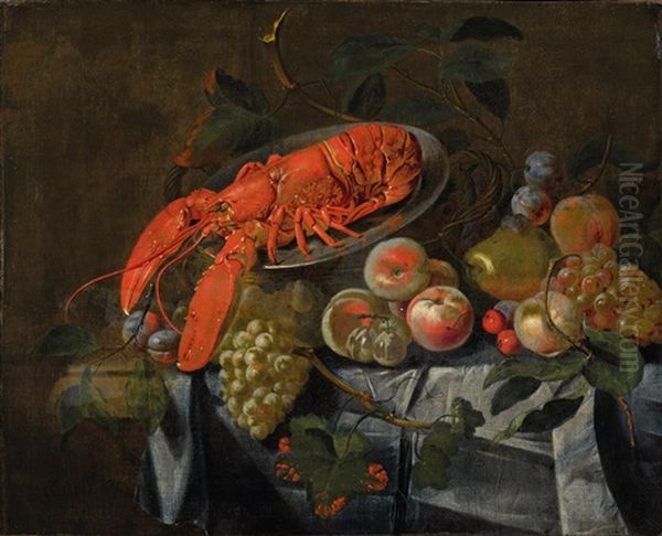 A Still Life With Lobster And Fruit - view 1