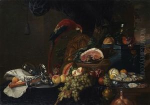 Nature Morte Au Perroquet by Jan Davidsz De Heem