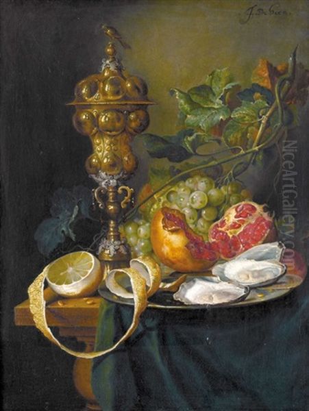 Prunkstillleben Mit Fruchten, Austern Und Buckelpokal - view 1
