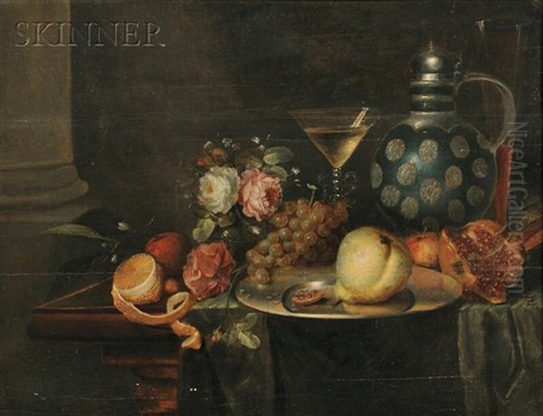 Still Life With Flowers, Fruit, And Wine - view 1