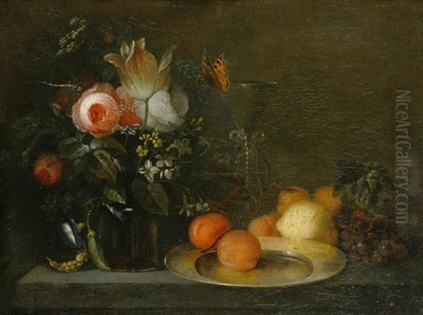 Stillleben Mit Blumen Und Obst - view 1