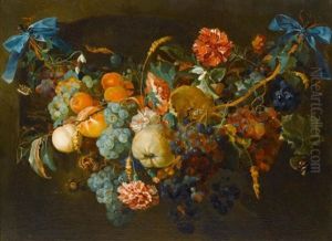 Girlande Mit Fruchten Und Blumen by Jan Davidsz De Heem