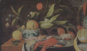 Stilleben Mit Fruchten, Schalentieren, Blumen, Einem Venezianischen Weinglas Und Einer Zitrone