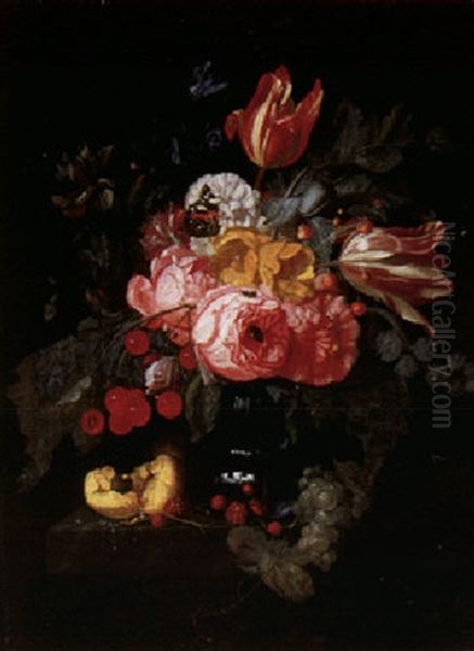 Stilleben Mit Fruchten, Insekten Und Blumen - view 1