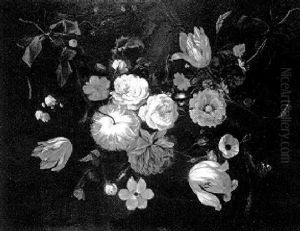Floral Still Life With Tulips, Roses, Berries, Snails And A Butterfly by Jan Davidsz De Heem