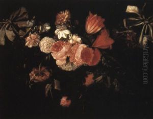 A Swag Of Flowers by Jan Davidsz De Heem