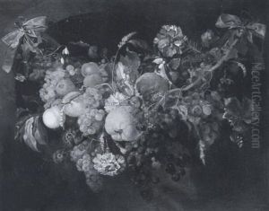 A Garland Of Fruit And Flowers by Jan Davidsz De Heem