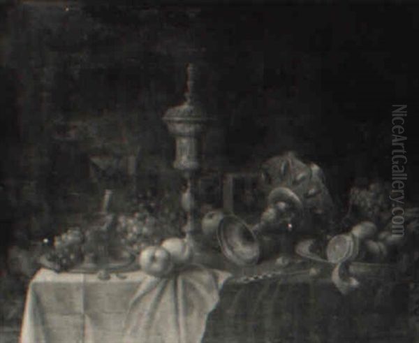 Still Life With A Bowl Of Fruit, An Overturned Tazza, A Standing Cup... - view 1