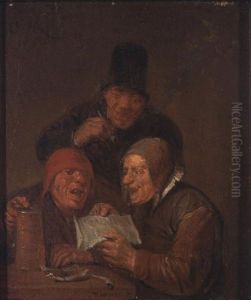 Boors Singing In A Tavern by Egbert Van Heemskerck