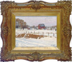 A Farm Under A Winter Sunset by Milton Herbert Bancroft