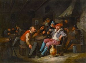 Bauern In Der Schenke by Egbert Van Heemskerck