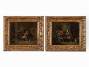 Tavern Scenes (pair) by Egbert Van Heemskerck