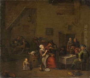 Smokers In A Tavern by Egbert Van Heemskerck