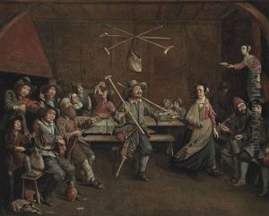 Peasants Merrymaking In A Tavern by Egbert Van Heemskerck