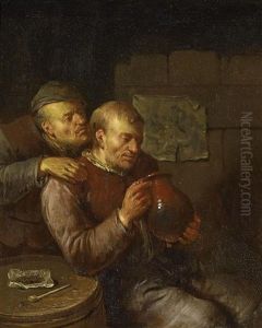 Zechende Bauern Im Wirtshaus by Egbert Van Heemskerck