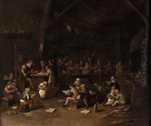 A School Interior With Children Learning To Read And Write by Egbert Van Heemskerck