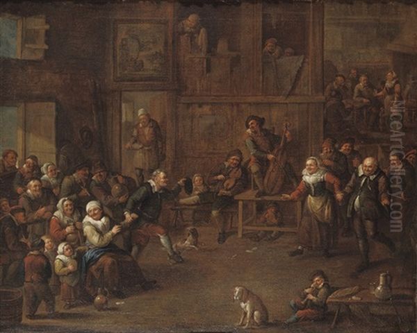 A Peasant Feast In A Barn Interior - view 1
