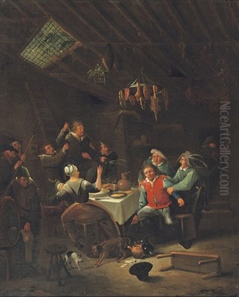 A Peasant Brawl In An Interior - view 1