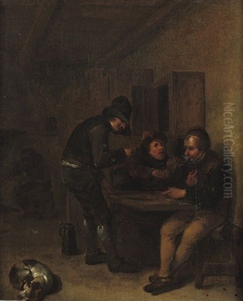 Boors Making Merry In An Interior - view 1