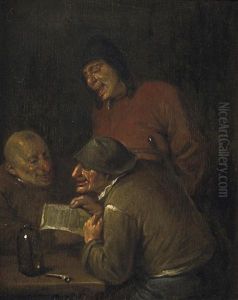 Die Amusante Lekture.(lig.)kerck by Egbert Van Heemskerck