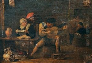 Musikant In Der Schanke by Egbert Van Heemskerck