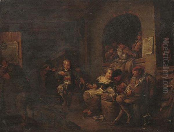 Peasants Smoking And Music Making In An Interior - view 1