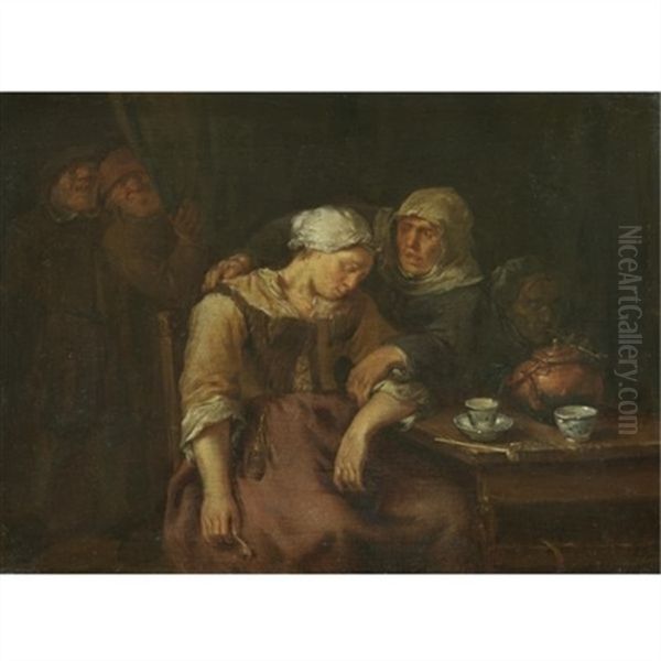 An Interior With Peasants - view 1