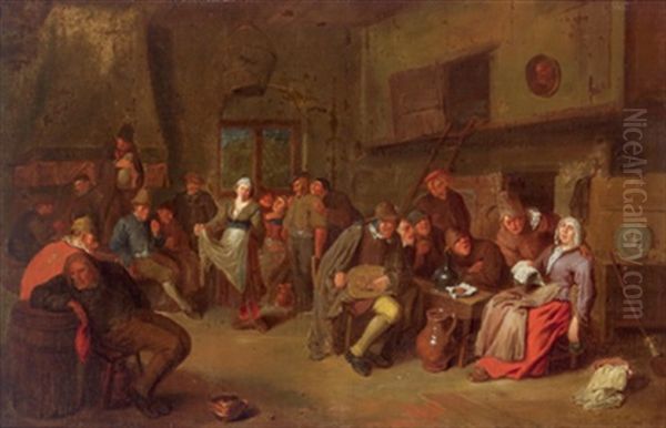 Musizierende Bauern In Einer Scheune - view 1