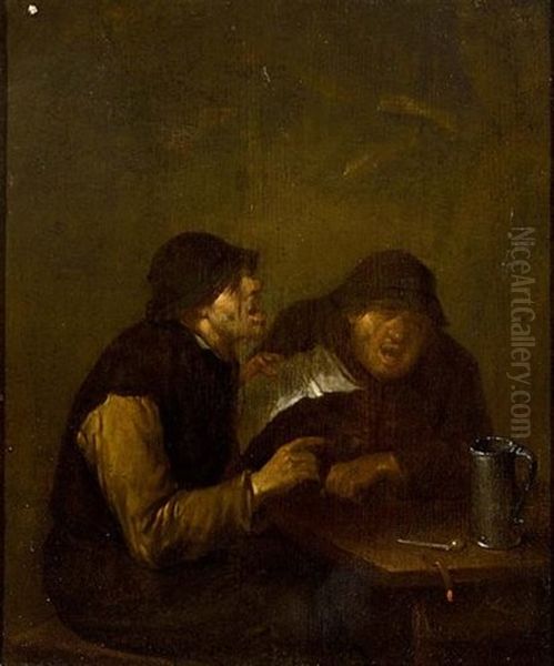 Peasants Drinking And Singing At A Table - view 1
