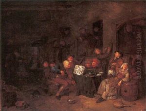 Interno Di Taverna Con Suonatori by Egbert Van Heemskerck